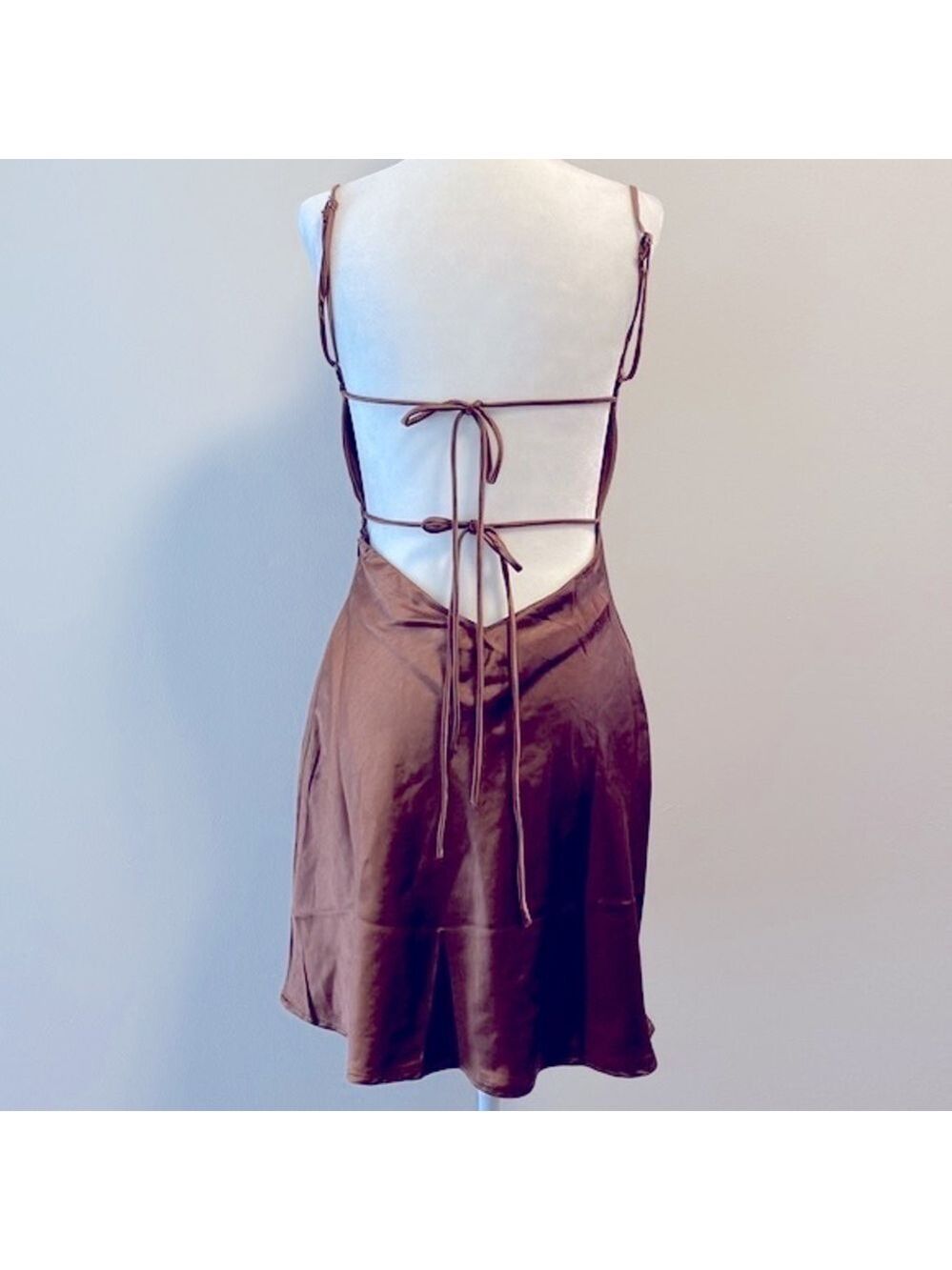 NWT Princess Polly chocolate brown slip dress - Picture 4 of 8